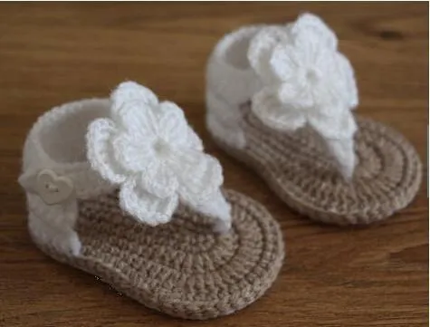 Wholesale Flores de lana de las sandalias del bebé dobles hermosos ...