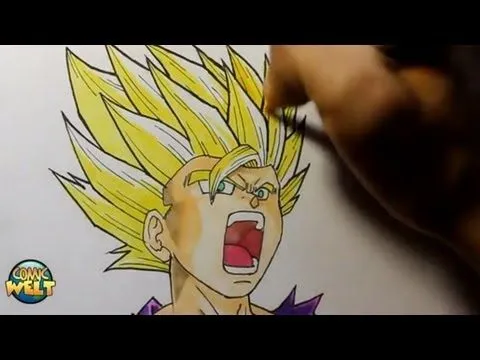 Wie zeichnet man Son Gohan SSJ2 [Dragonball Z] - YouTube