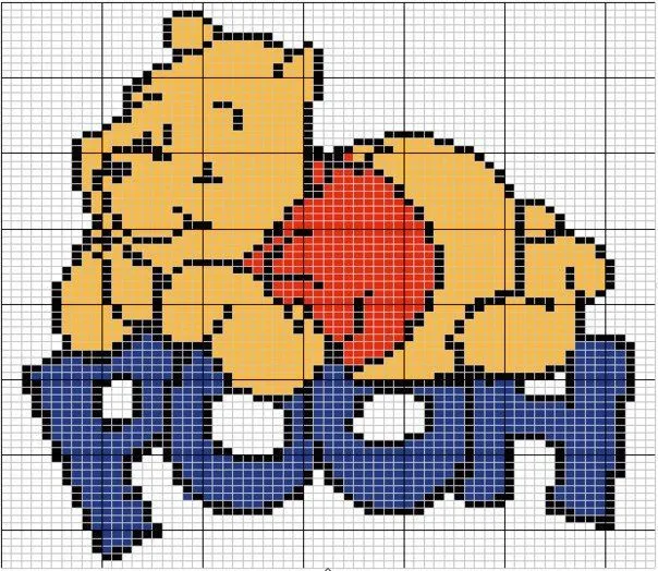 Winnie-Pooh-para-hacer-en-punto-de-cruz.jpg (604×524) | Punto de ...