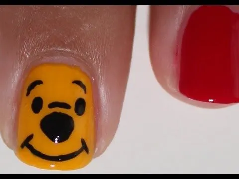 Winnie the pooh nail art tutorial - YouTube