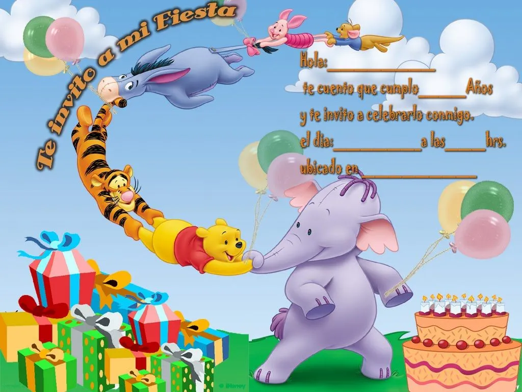 Winnie the Pooh | Tarjetas de cumpleaños para imprimirTarjetas de ...