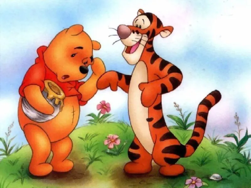 Winnie the Pooh y Tigger compartiendo la miel ~ Caricaturas, Dibujos ...