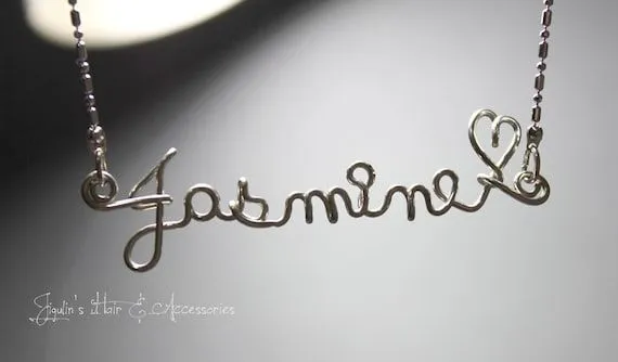 WIRE art / personalizada collar de nombre jazmín por JigulinsHA