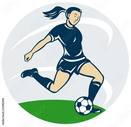 woman soccer player kicking ball vector de Stock | Adobe Stock