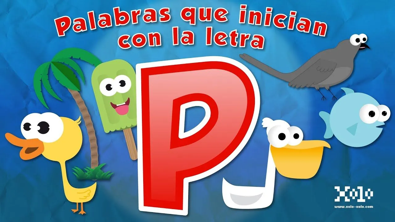 Words that start with the letter P for children in Spanish - YouTube