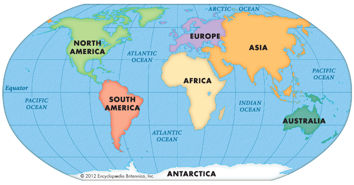 World Map of the 7 Continents - Explore the 7 continents on our ...