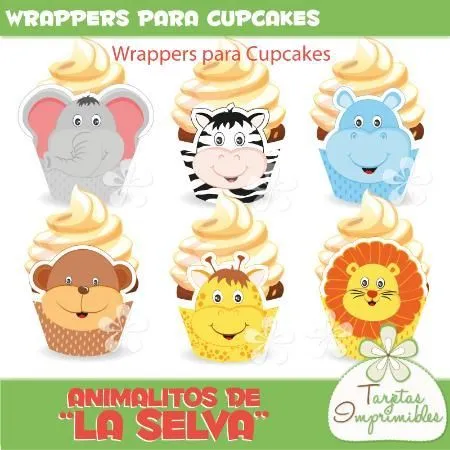 Wrappers para cupcakes con animalitos para fiestas tematicas ...