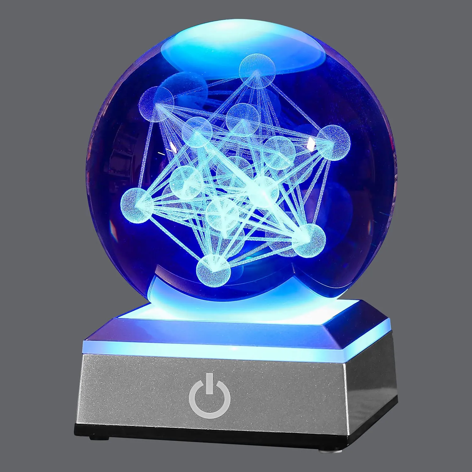 XINTOU - Bola de vidrio 3D Metatron con base táctil LED de iluminación  colorida, luz nocturna de