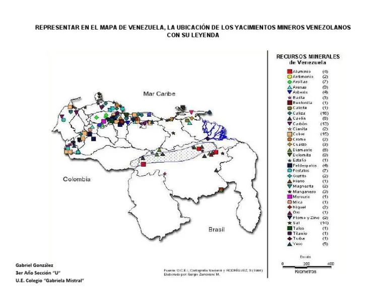 Yacimientos Minerales Mapa de Venezuela | PDF