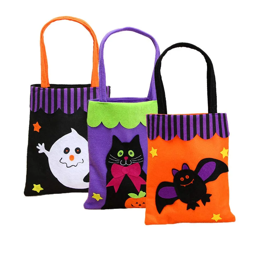 Yarssir - Lote de 3 bolsas de tela de fieltro para Halloween, diseño de  fantasma de murciélago o gato, para regalo de dulces para niños :  Amazon.com.mx: Juguetes y Juegos