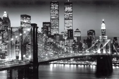 Nueva York, Manhattan de noche - Berenholtz Pósters en AllPosters.