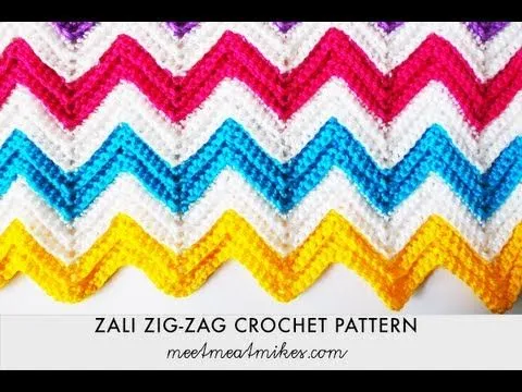 Zali Zig-Zag Crocheted Chevron Blanket - YouTube
