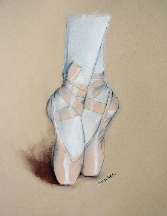 Zapatillas de ballet. Dibujo original de por feelingartsystudio