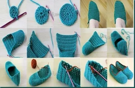 zapatillas-de-crochet-paso-a-paso4.jpg (448×292) | """manualidades ...