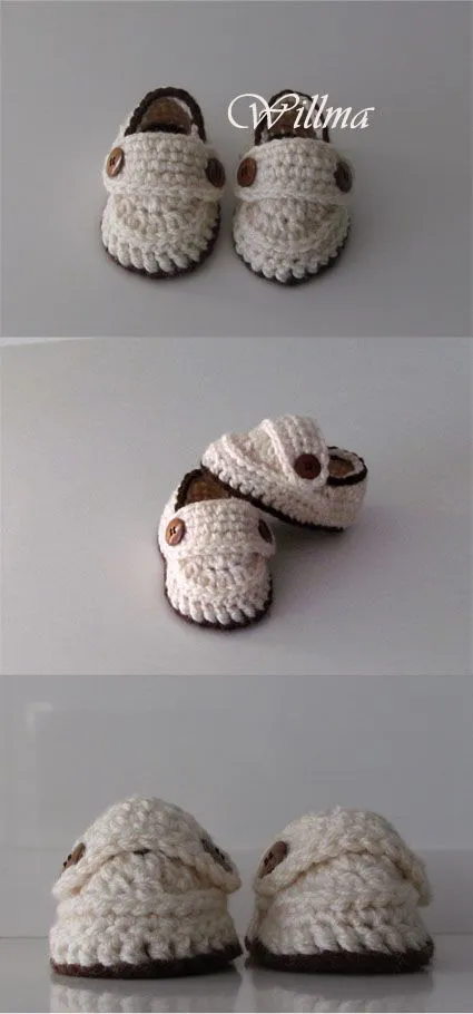 hace tiempo guarde la foto de unos zapatitos hechos a ganchillo que me ...