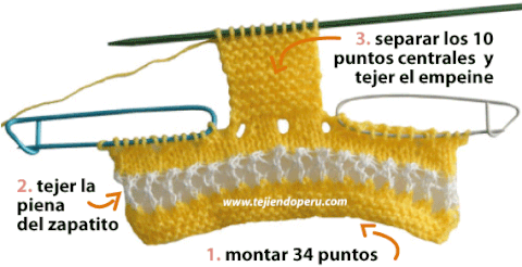 zapatitos con detalle en hilo para bebe - Tejiendo Perú
