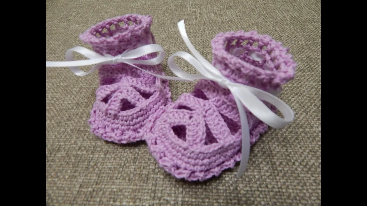 Zapatitos para Niña Crochet - YouTube