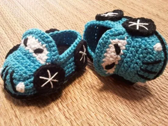 patron zapatitos coche para bebé algodón 100% egipcio crochet ...