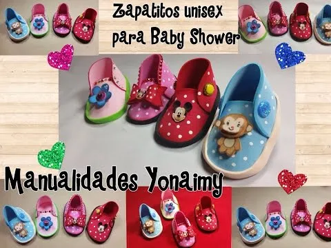 ZAPATITOS UNISEX PARA BABY SHOWER DE FOAMY O GOMA EVA - YouTube