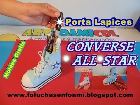 ZAPATO PORTA LAPICES CONVERSE ALL STAR EN FOAMI O GOMAEVA - YouTube