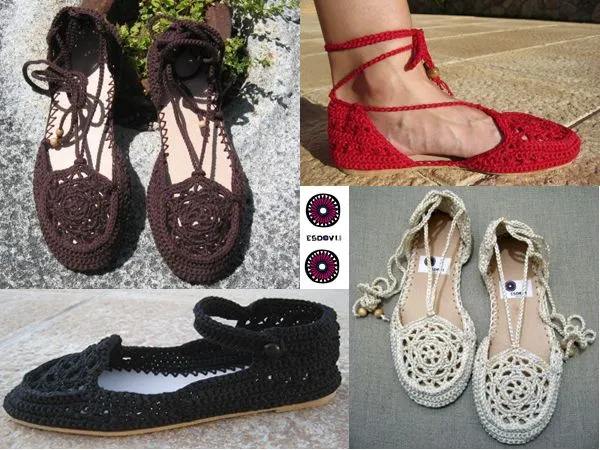 Zapatos a crochet para dama - Imagui