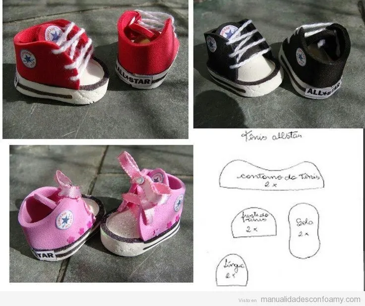 zapatos foamy on Pinterest | Baby Shoes, Manualidades and Doll Shoes