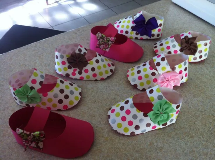 Zapatos papel para baby shower | Fiesta | Pinterest | Zapatos ...