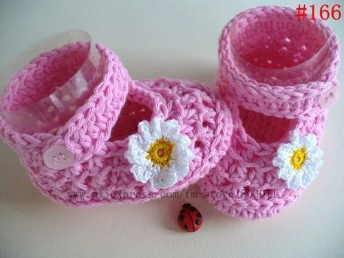 Zapatos tejidos a crochet para bebé (9) | mi. cosas | Pinterest ...