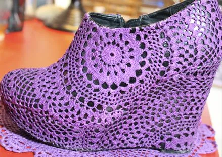 Como hacer zapatos tejidos a gancho para mujer - Imagui