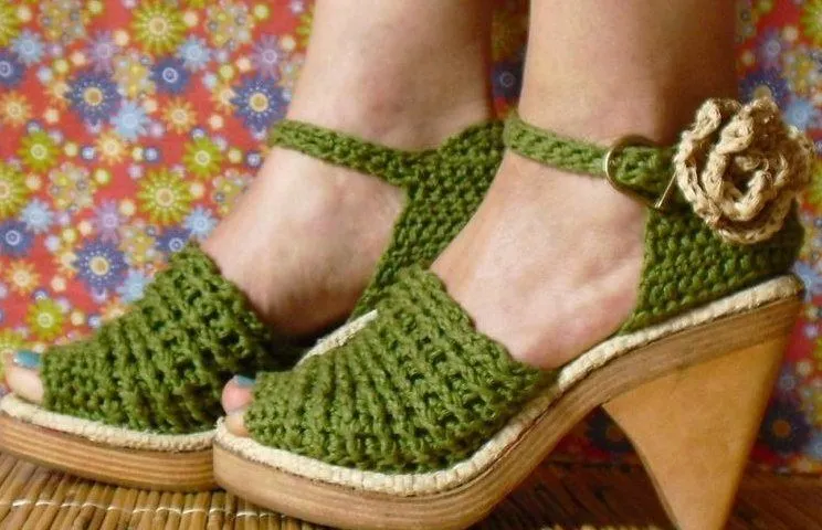 Zapatos tejidos a crochet para dama paso a paso - Imagui ...