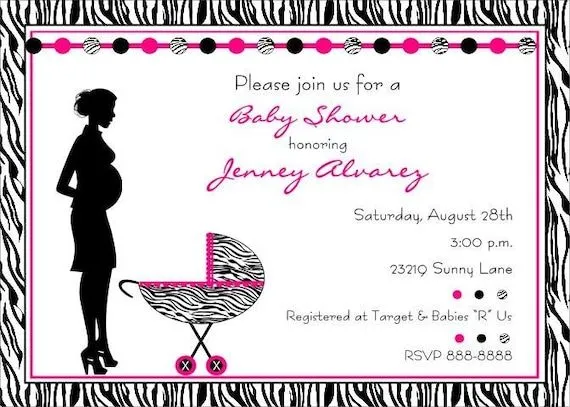 Zebra Print Baby Shower Invitations for Boy or by PMCInvitations
