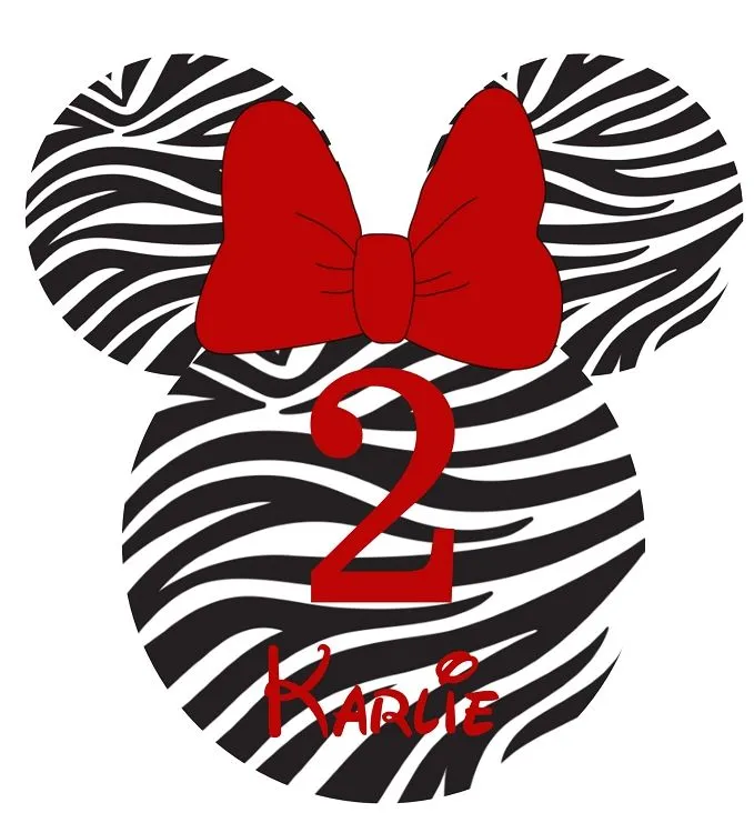 Personalized Minnie Mouse Zebra Print TShirt or Onesie