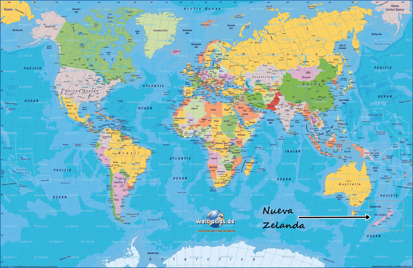 Nueva zelanda mapa mundial - Imagui