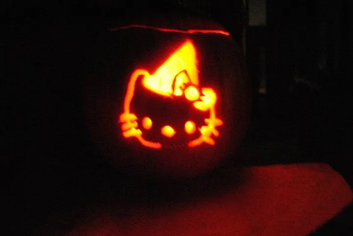 Zombie Hello Kitty Pumpkin Template - Invitation Templates