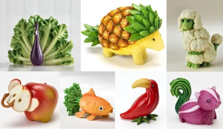 Animales con frutas y verduras - Imagui