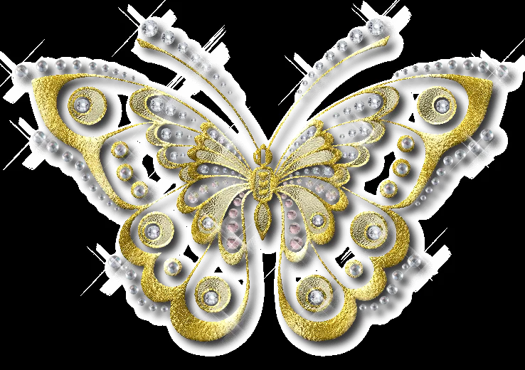 ZOOM DISEÑO Y FOTOGRAFIA: 10 mariposas doradas, decoradas con ...
