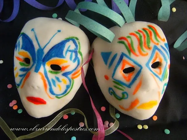 El Zurrón de los Postres: Máscaras de Carnaval de Galleta