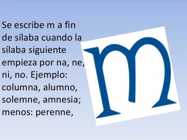 Uso de la m