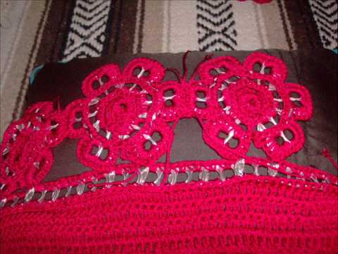 0.45 PARTE 1/3 COMO HACER BOLSA FLORES ARILLOS GANCHILLO CROCHET ...