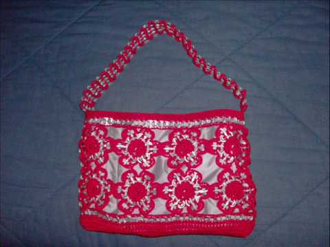 0.46 PARTE 2/3 COMO HACER BOLSA FLORES ARILLOS GANCHILLO CROCHET ...