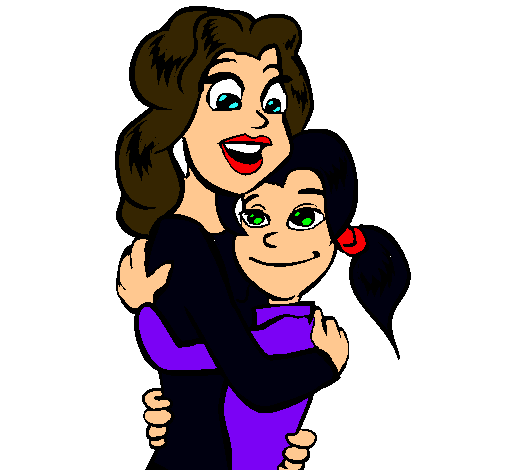 Dibujo de Madre e hija abrazadas pintado por Color en Dibujos.net ...