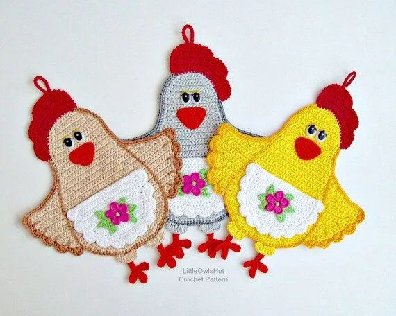 067 Lady pollo decoración o tomaollas Amigurumi por LittleOwlsHut 067 Lady pollo decoración o tomaollas Amigurumi por LittleOwlsHut