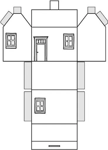 CASA PARA COLOREAR RECORTAR Y MONTAR CASA