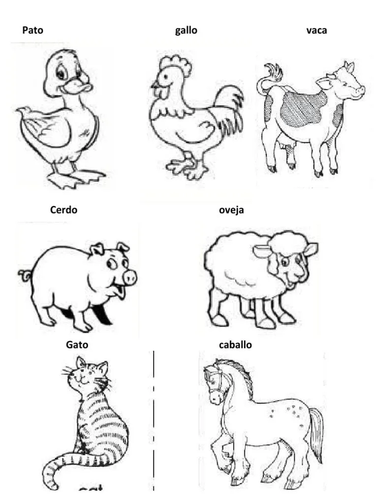 10 Animales Domesticos Salvajes para Colorear | PDF 10 Animales Domesticos Salvajes para Colorear | PDF