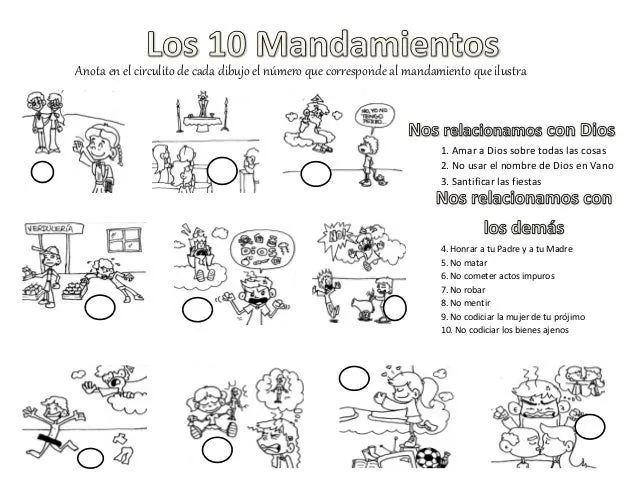 10 mandamientos act dibujos