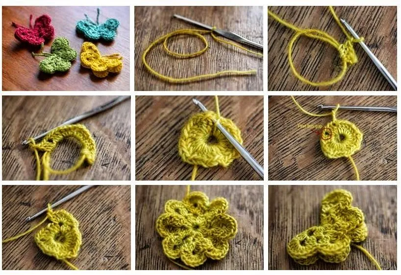 10 mariposas crochet - diagramas y paso a paso | Crochet y Dos agujas 10 mariposas crochet - diagramas y paso a paso | Crochet y Dos agujas