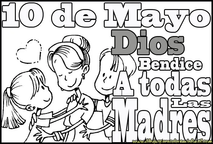 10 de Mayo Día de Las Madres para colorear ~ Dibujos para Colorear ... 10 de Mayo Día de Las Madres para colorear ~ Dibujos para Colorear ...