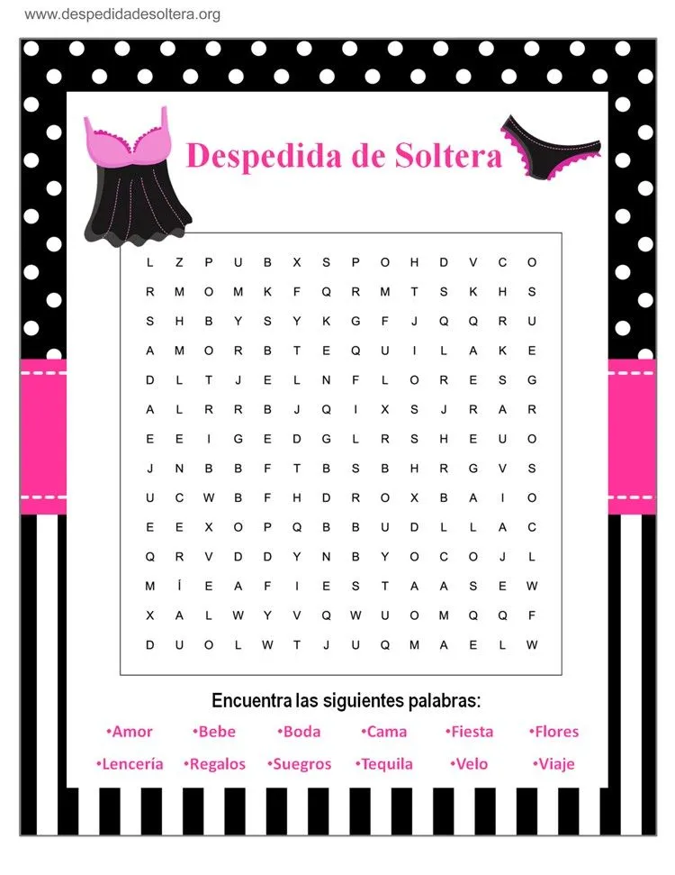 ▷ Los 10 Mejores Juegos de Despedida de Soltera para Imprimir gratis ▷ Los 10 Mejores Juegos de Despedida de Soltera para Imprimir gratis