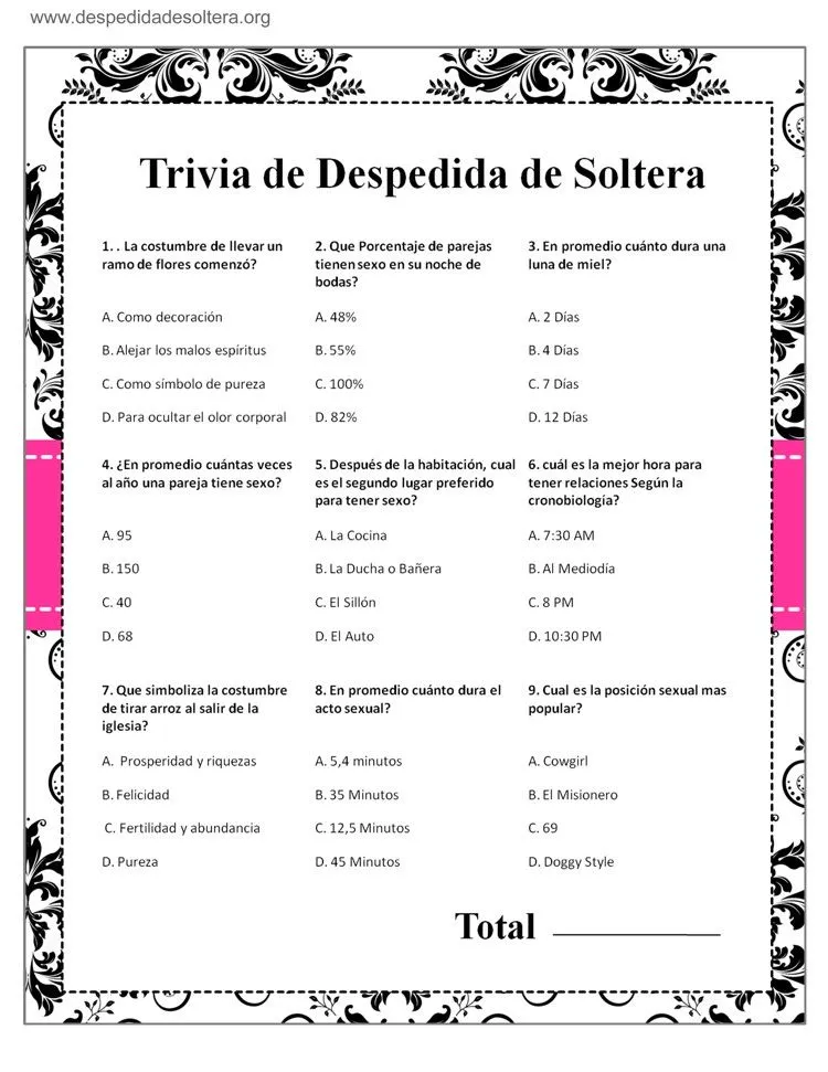 ▷ Los 10 Mejores Juegos de Despedida de Soltera para Imprimir gratis