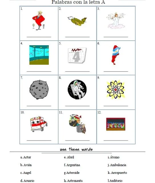 Palabras con la letra A. Tools for Educators - Didactalia ... Palabras con la letra A. Tools for Educators - Didactalia ...